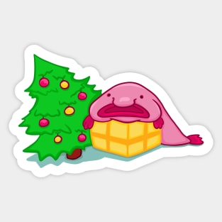 Blobfish christmas gift Sticker